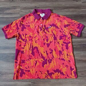 Retro FOX Men's Cotton Colorful Camo Polo shirt size XXL Orange